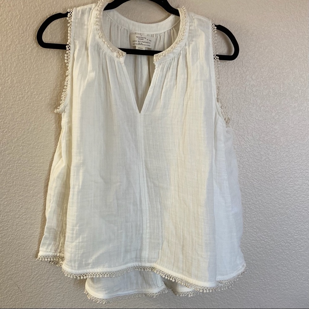 TROVATA Birds of Paradis Cotton Blouse, Small
